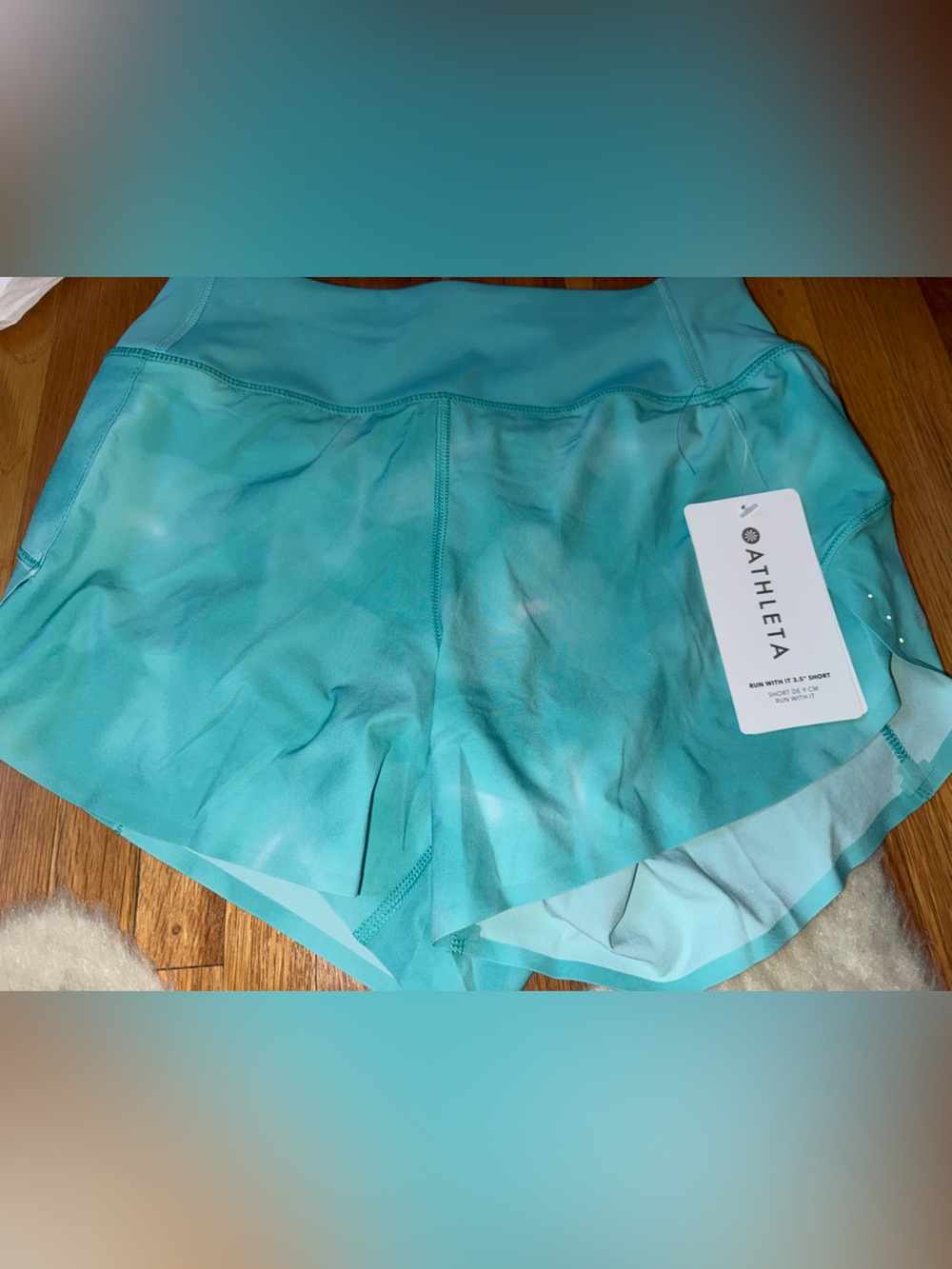 Athleta Run With It 3.5” Short NWT Aqua Blue XXS Running Shorts